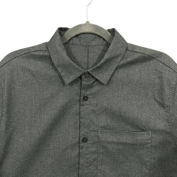 Lululemon Long Sleeves Gray Button Down Shirt Size Large - Picture 3 of 7